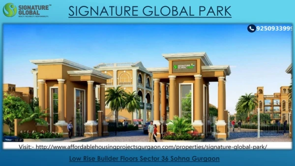 Signature Global Park Builder Floors Sohna Gurgaon