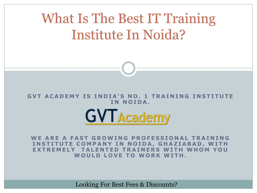 what is the best it training institute in noida