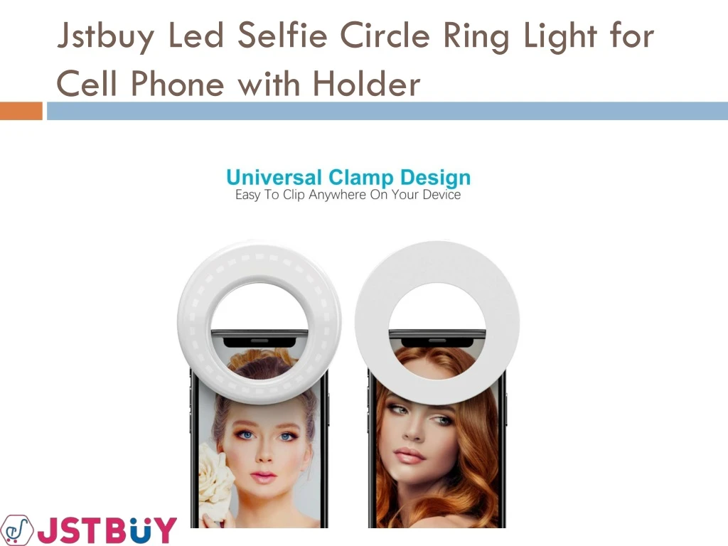 jstbuy led selfie circle ring light for cell phone with holder