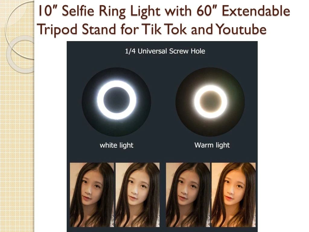 10 selfie ring light with 60 extendable tripod stand for tik tok and youtube