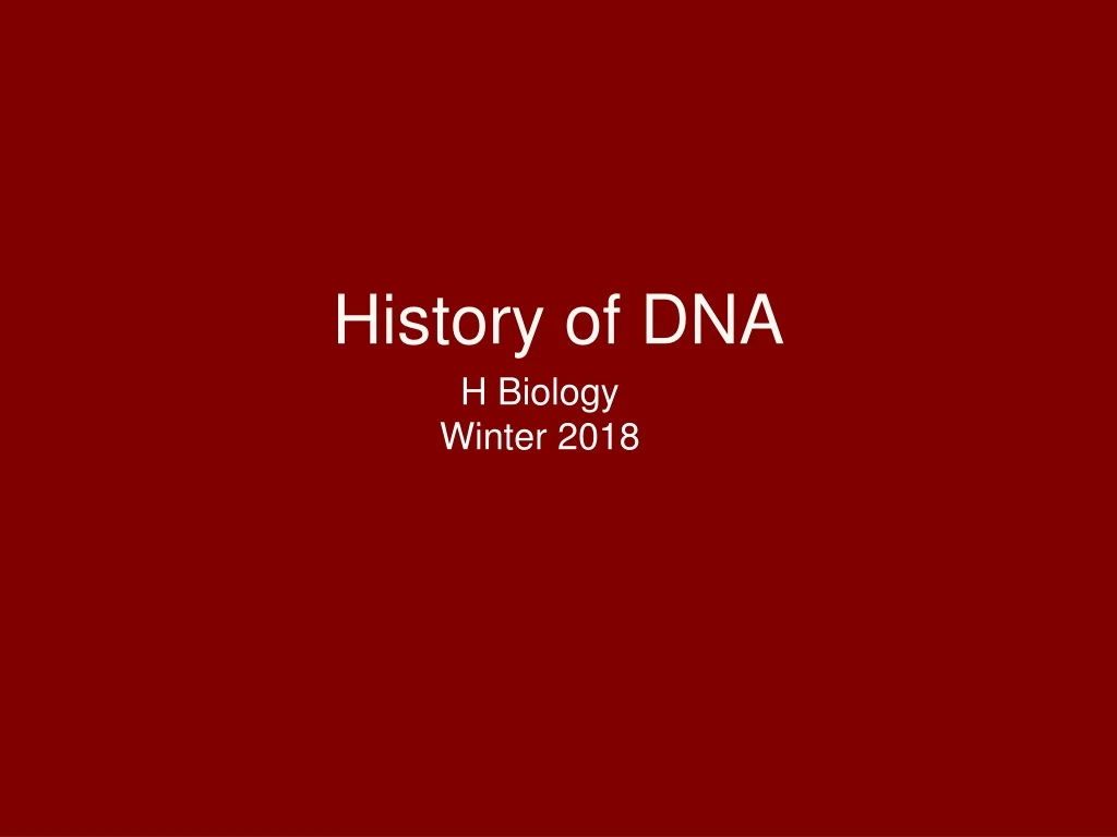 history of dna