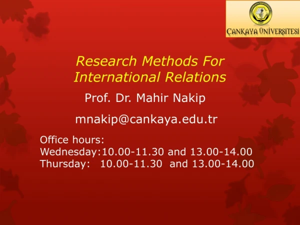 Research Methods For International Relations