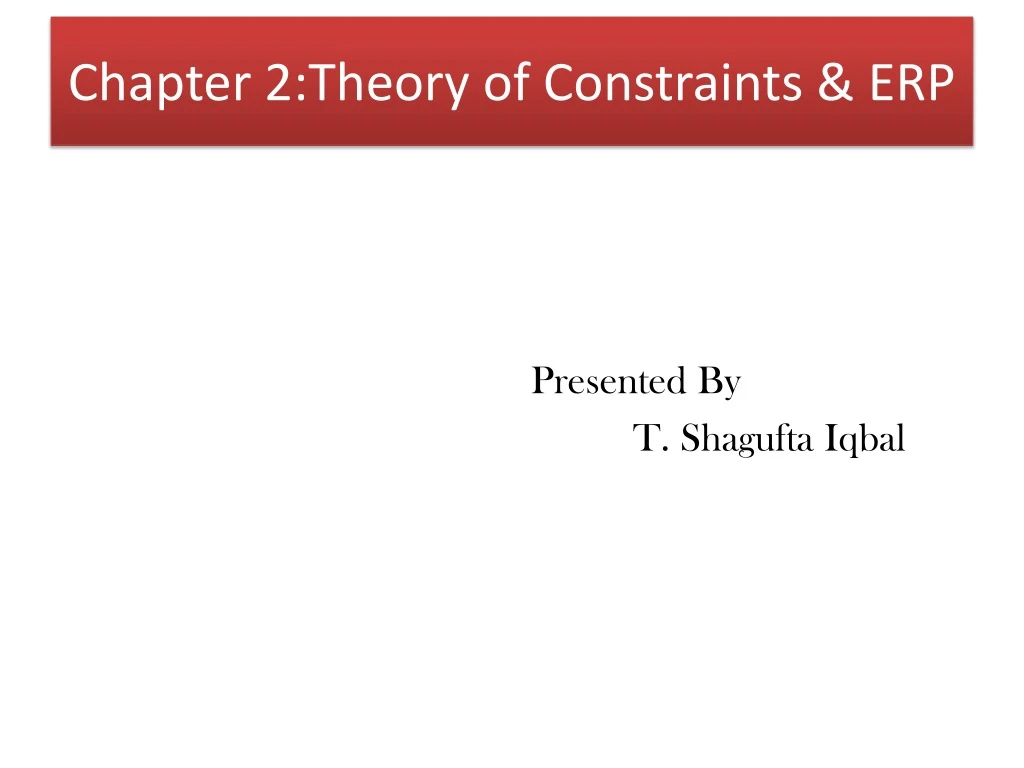 chapter 2 theory of constraints erp
