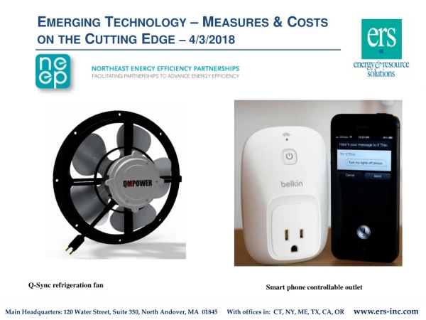 Emerging Technology – Measures &amp; Costs on the Cutting Edge – 4/3/2018