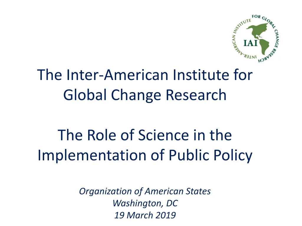 the inter american institute for global change