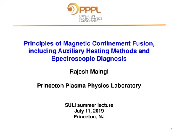 SULI summer lecture July 11, 2019 Princeton, NJ