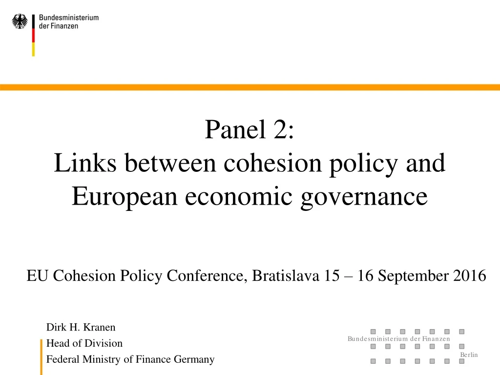 panel 2 links between cohesion policy and european economic governance