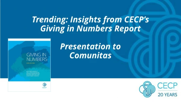 Trending: Insights from CECP’s Giving in Numbers Report Presentation to Comunitas