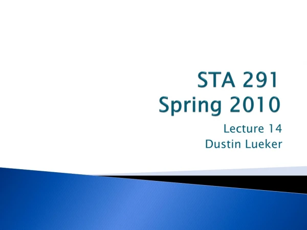 STA 291 Spring 2010