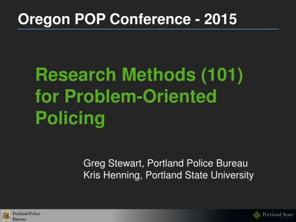 Oregon POP Conference - 2015