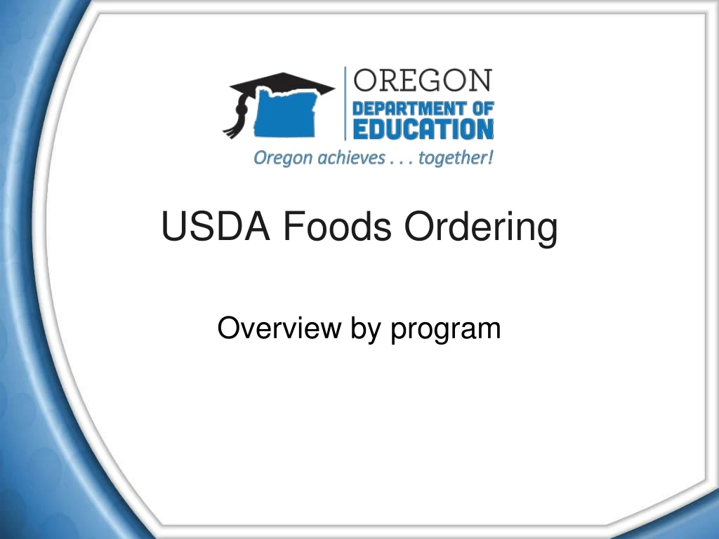 usda foods ordering