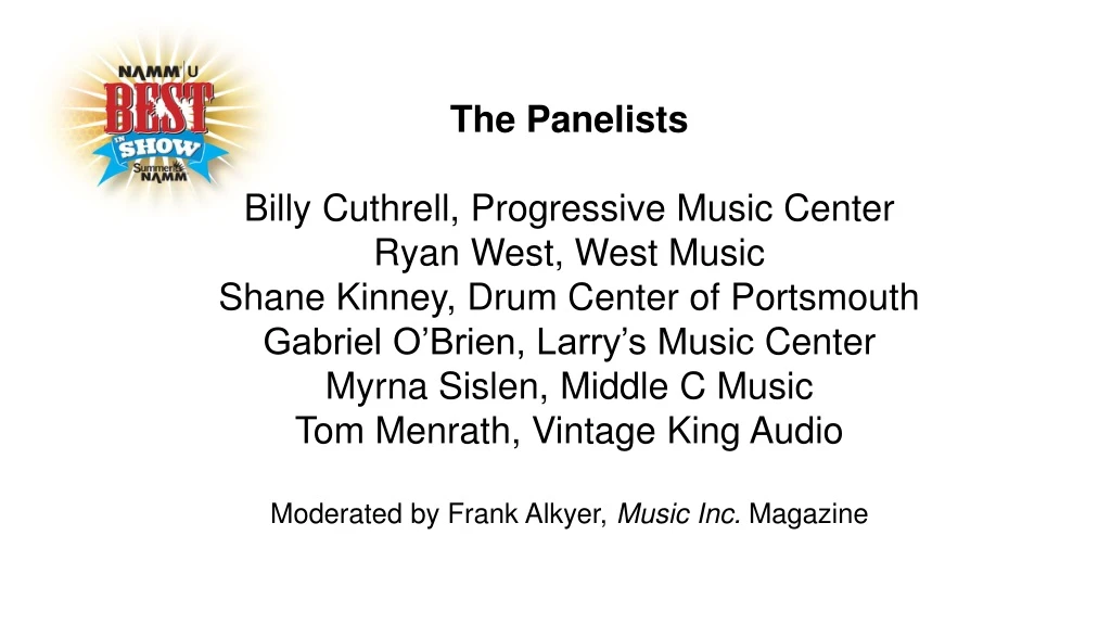 the panelists billy cuthrell progressive music