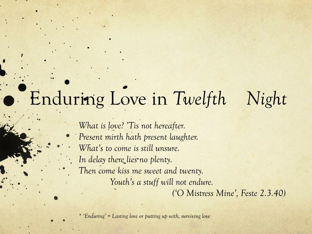 enduring love in twelfth night