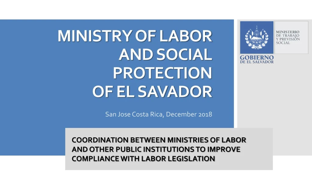 ministry of labor and social protection of el savador