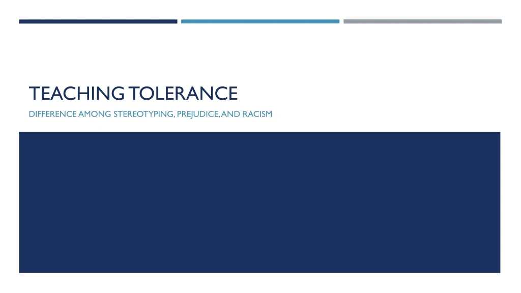 teaching tolerance