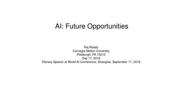 AI : Future Opportunities