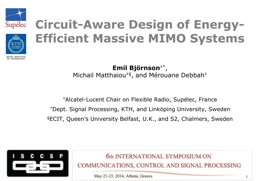 circuit aware design of energy efficient massive mimo systems