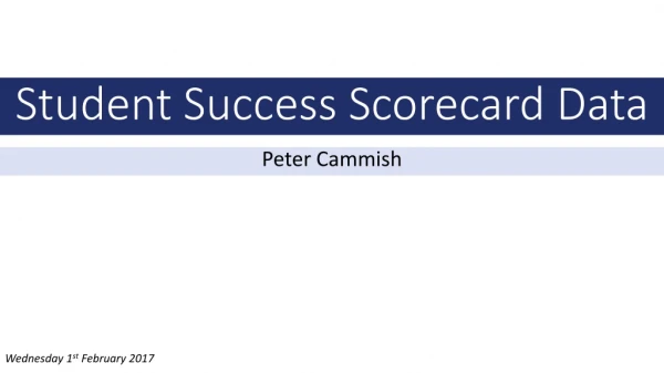 Student Success Scorecard Data