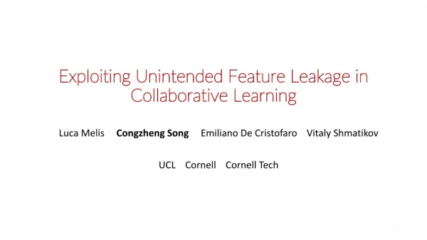 Exploiting Unintended Feature Leakage in Collaborative Learning