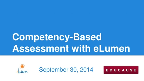 Competency-Based Assessment with eLumen