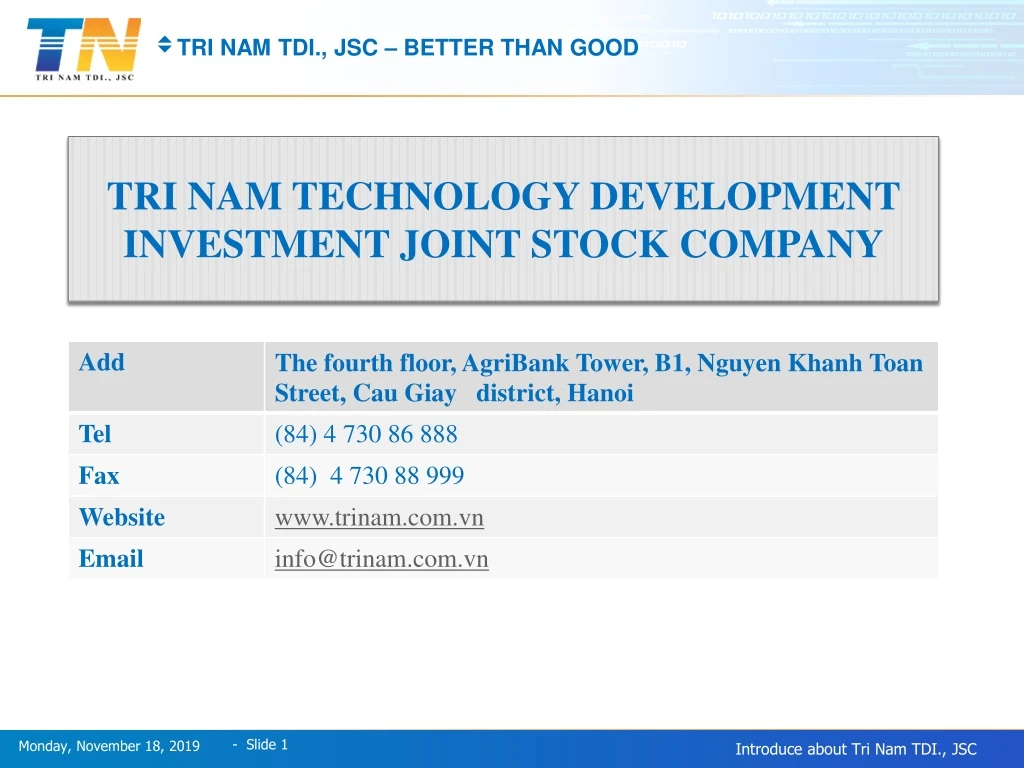 tri nam tdi jsc better than good