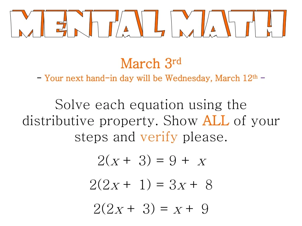 mental math