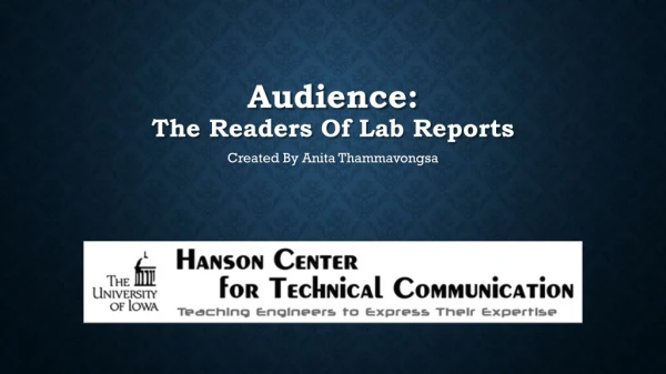 Audience: The Readers Of Lab Reports