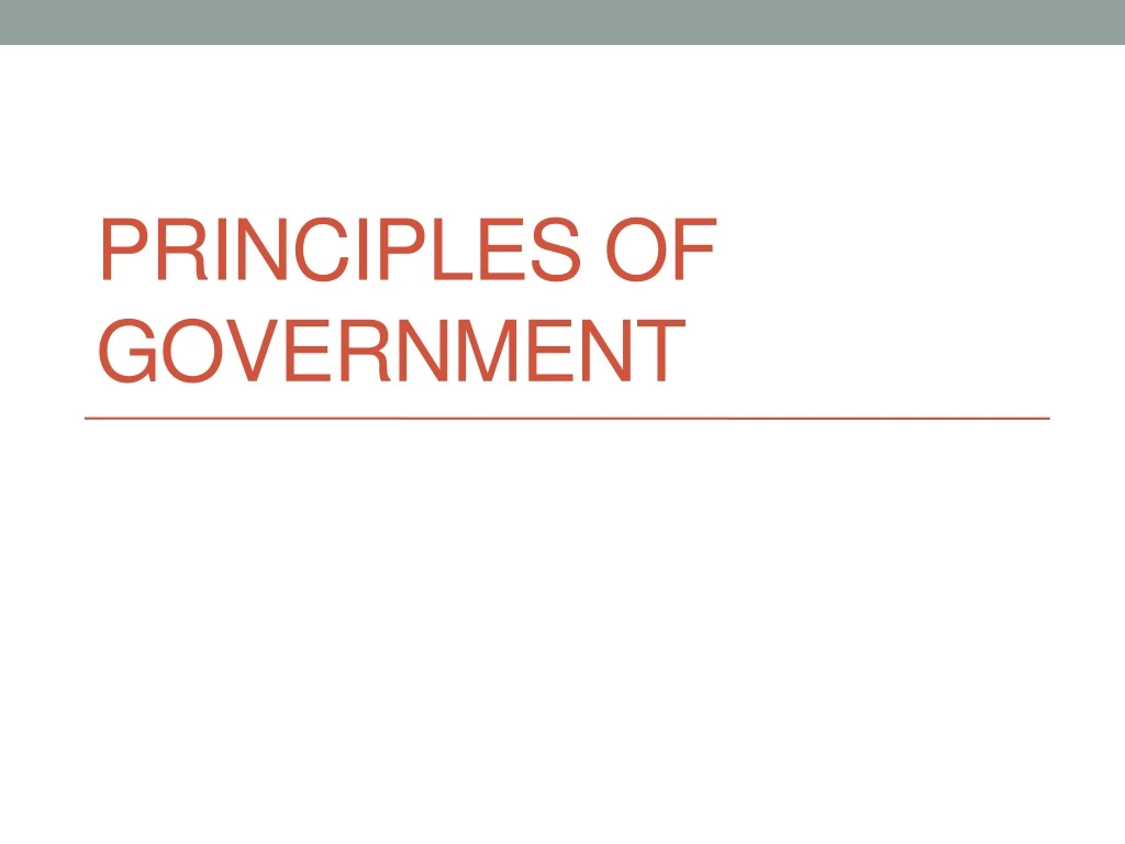 principles of government