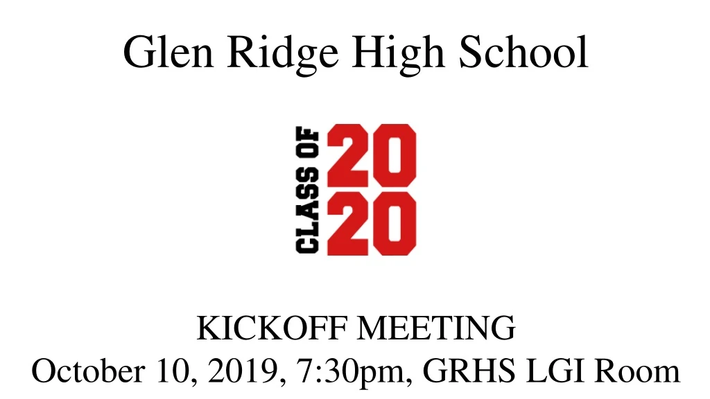 glen ridge high school kickoff meeting october