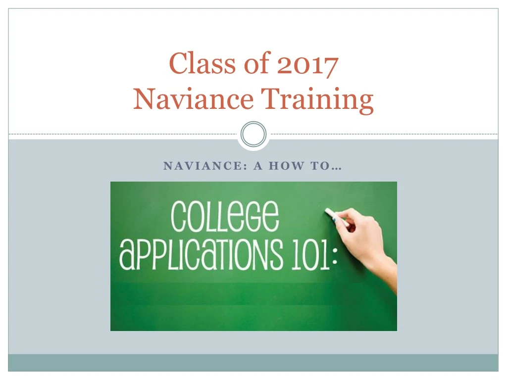 class of 2017 naviance training