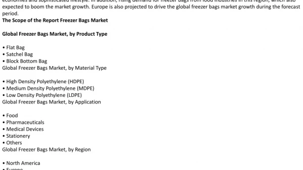 global freezer bags market was valued