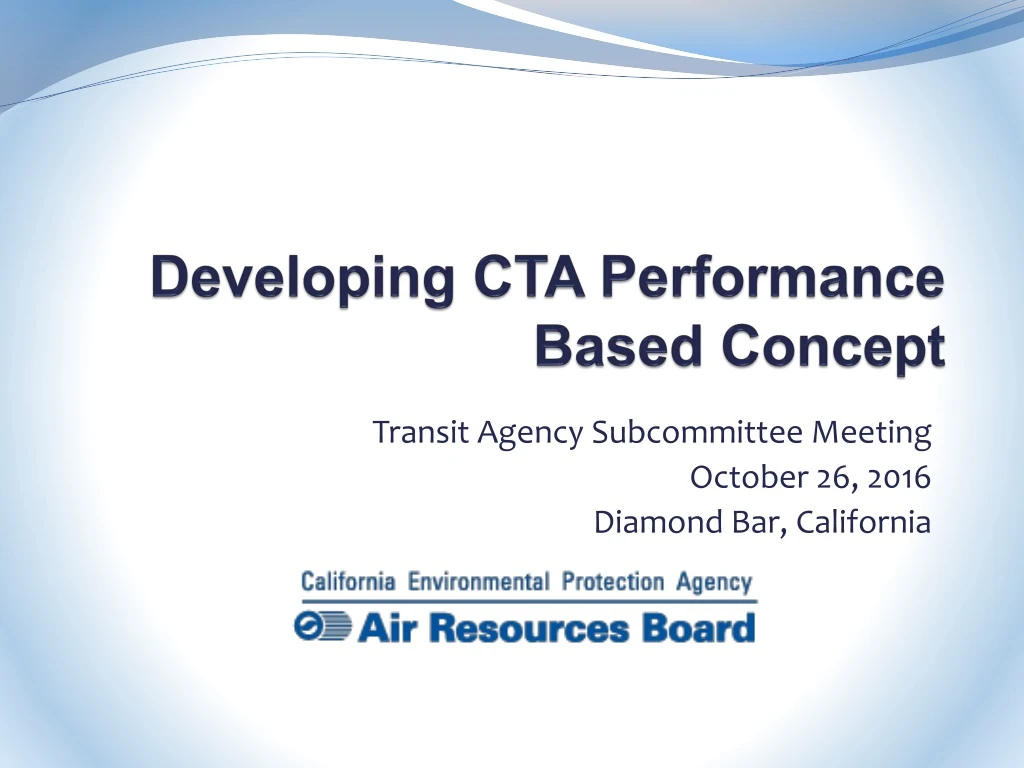 developing cta performance based concept