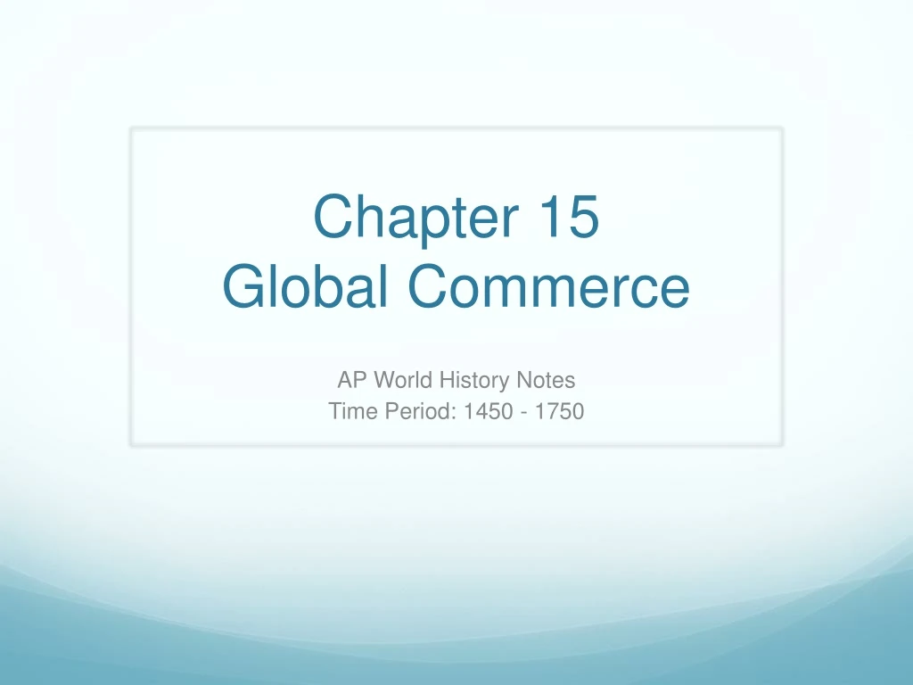 chapter 15 global commerce