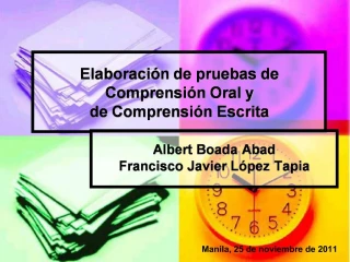 Elaboraci n de pruebas de Comprensi n Oral y de Comprensi n Escrita - slide 1
