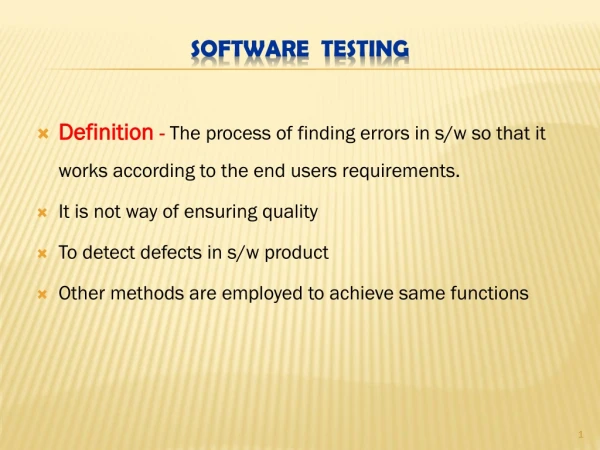 Software Testing