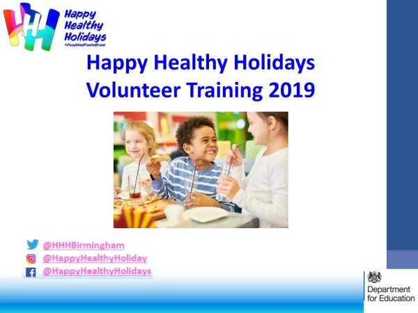 Happy Healthy Holidays Volunteer Training 2019