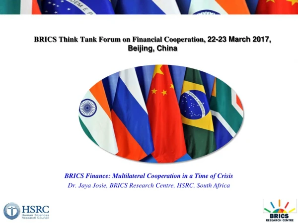 BRICS Think Tank Forum on Financial Cooperation, 22-23 March 2017, Beijing, China