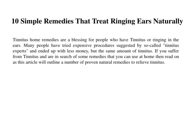 10 simple remedies that treat ringing ears