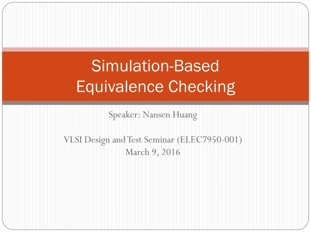 simulation based equivalence checking