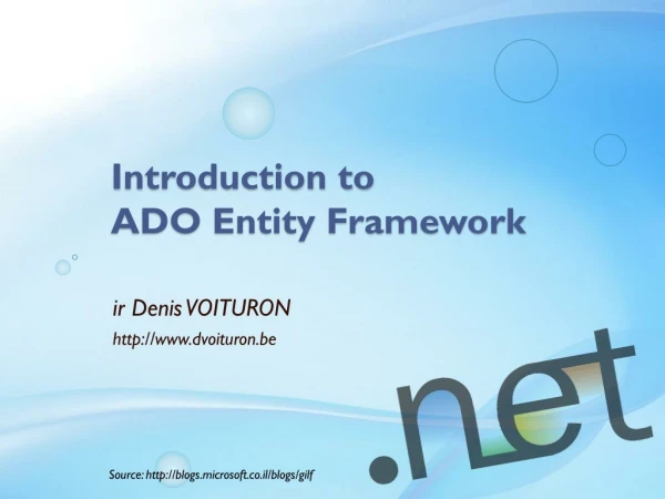 Introduction to ADO Entity Framework