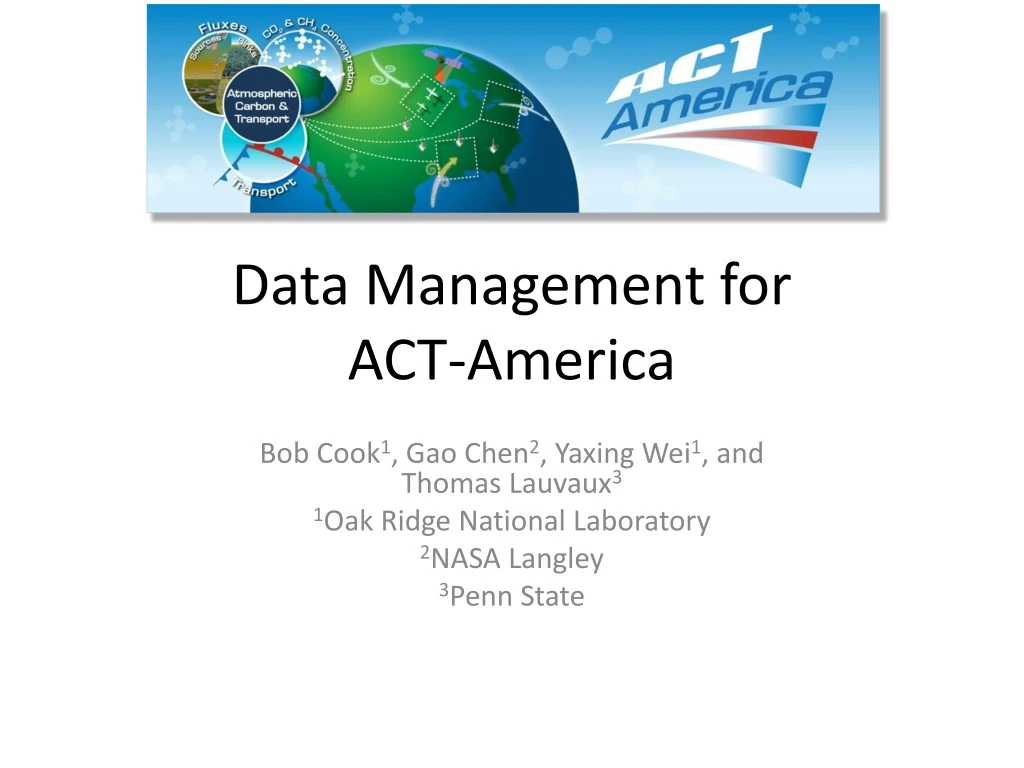 data management for act america