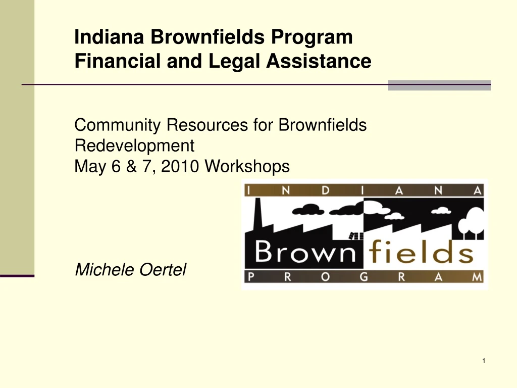 indiana brownfields program financial and legal