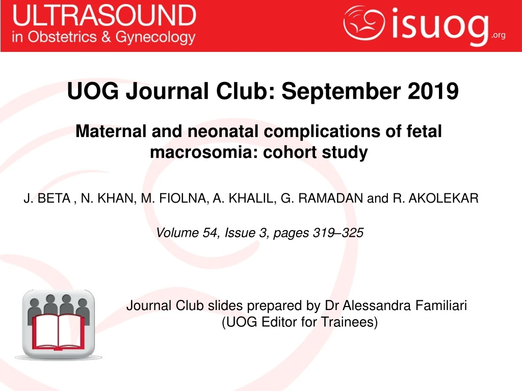 uog journal club september 2019