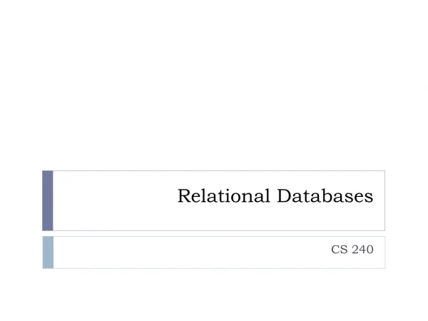 Relational Databases