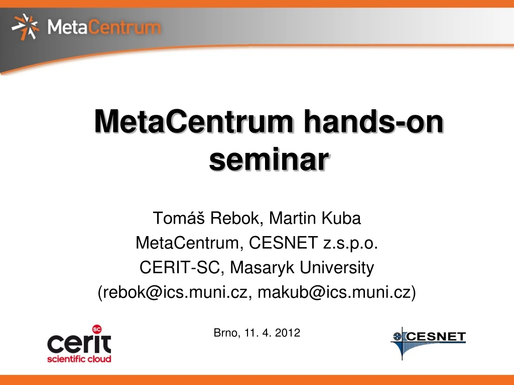 metacentrum hands on seminar