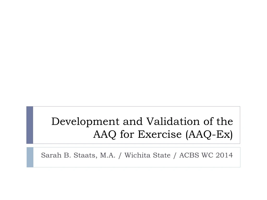 development and validation of the aaq for exercise aaq ex