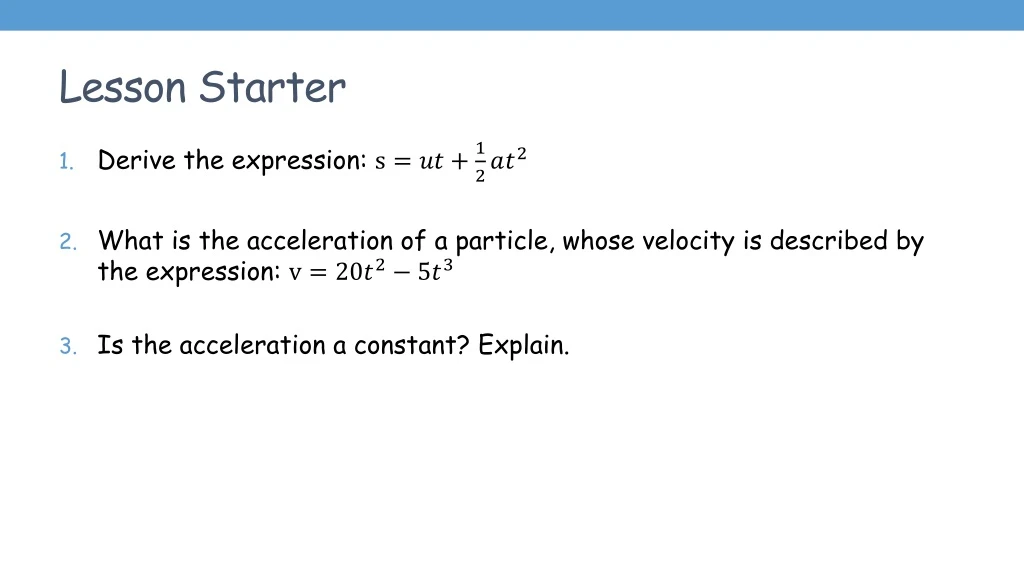 lesson starter