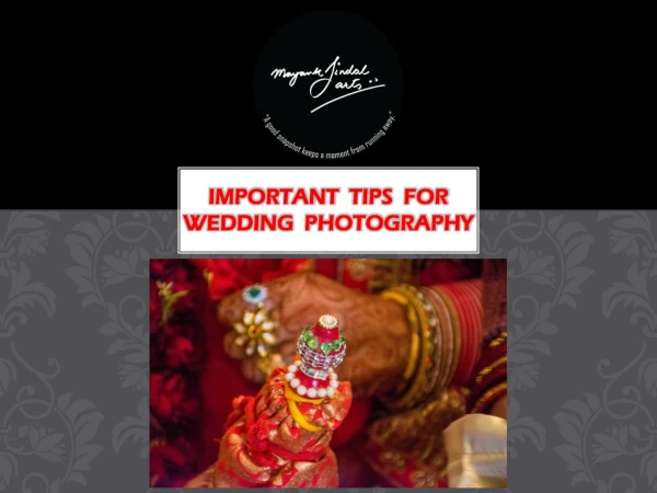 IMPORTANT TIPS FOR WEDDING PHOTOGRAPHY