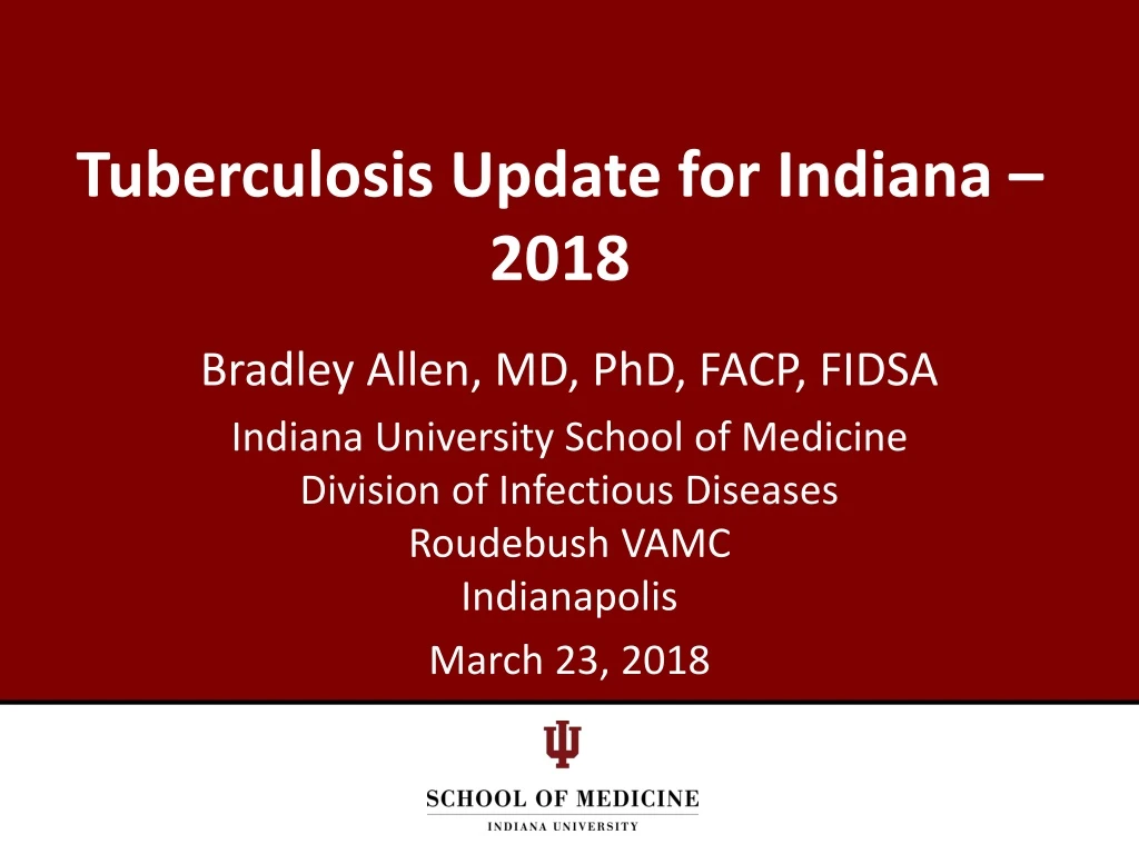 tuberculosis update for indiana 2018