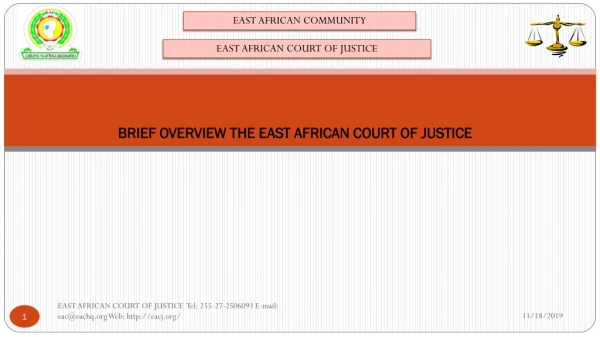BRIEF OVERVIEW THE EAST AFRICAN COURT OF JUSTICE
